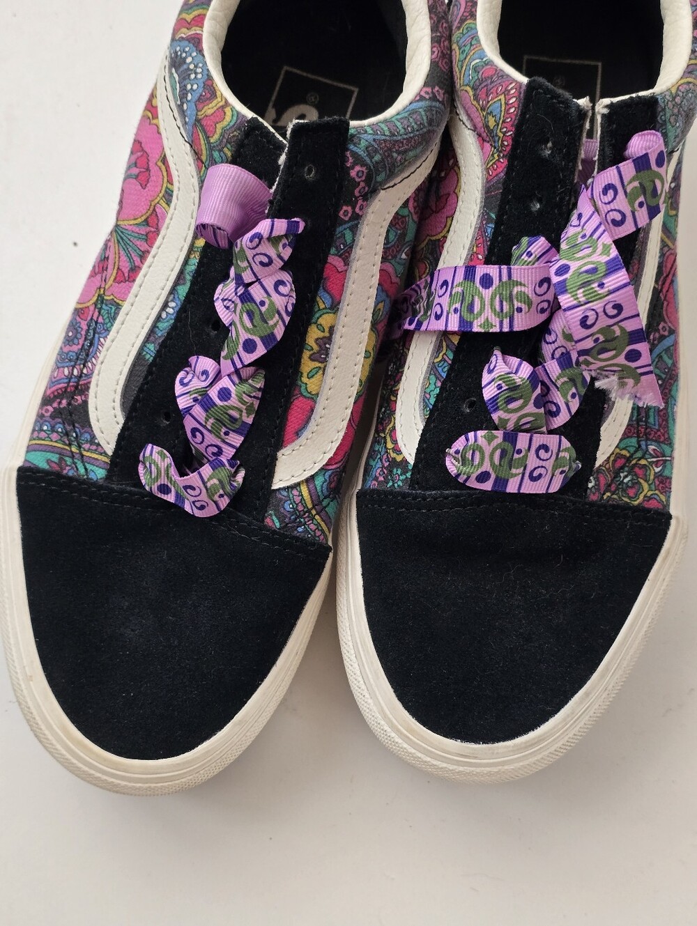 Vans OId Skool Stackform Paisley Floral Sneakers Womens Platform US Size 7.5 - Picture 10 of 16